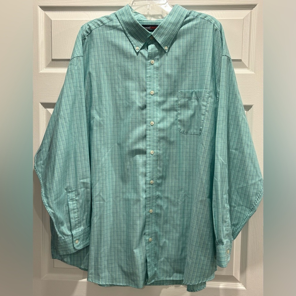 Travelsmart Shirt Men 4XB Blue Red Teal Long Sleeve Casual Button Easter Church